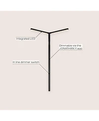 Jonathan Y Madsen 18.25" 2-Light Modern Minimalist Iron Integrated Plug-In Led Sconce for Ceiling Corner with App/Remote Controllers, Black