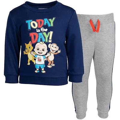 CoComelon Baby Boys Fleece Pullover Sweatshirt and Pants Set