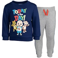CoComelon Baby Boys Fleece Pullover Sweatshirt and Pants Set