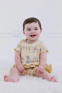 Winnie the Pooh Baby Girls Minnie Mouse Lilo & Stitch Peplum T-Shirt and Bike Shorts Outfit Set Newborn to