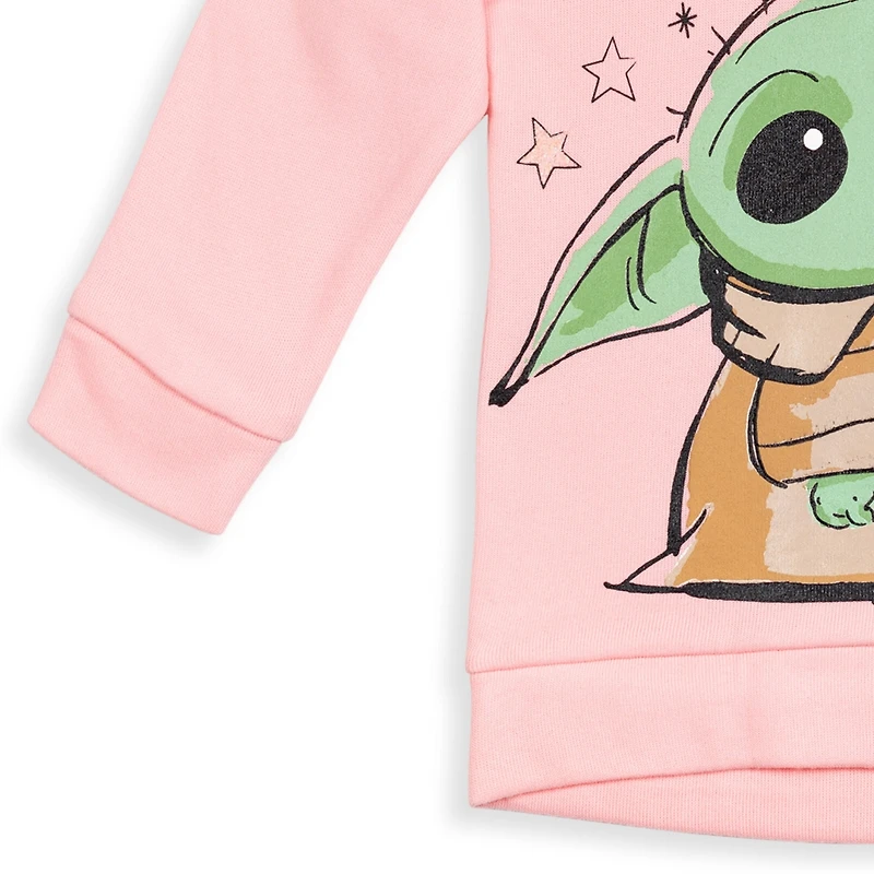 Star Wars Girls The Mandalorian Yoda Pullover Fleece Hoodie and Leggings Outfit Set