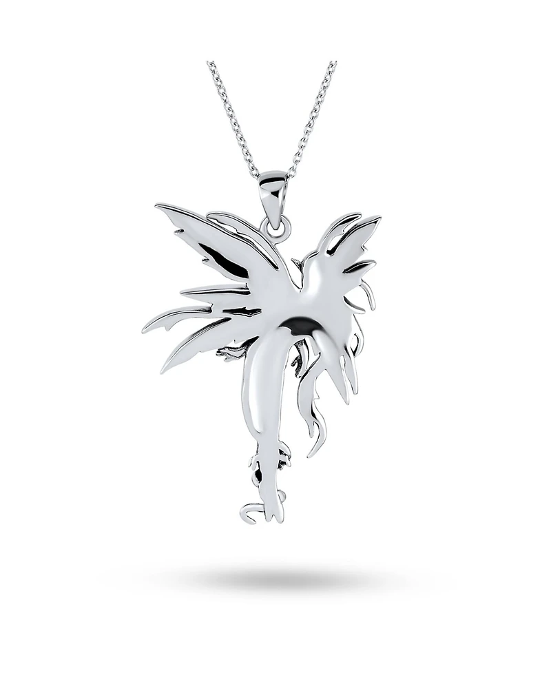 Bling Jewelry Firefly Fairies Pixie Dust Angel Fairy Tinkerbell Pendant Necklace Oxidized Sterling Silver