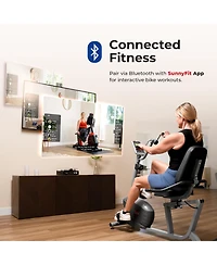 Sunny Health & Fitness Smart Magnetic Recumbent Bike with Hand Cycle