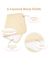 Bublo Baby Baby Burp Cloths - 7 Pack Triple Layered - Top and Bottom 100% Cotton and Middle Layer 100% Polyester Fleece