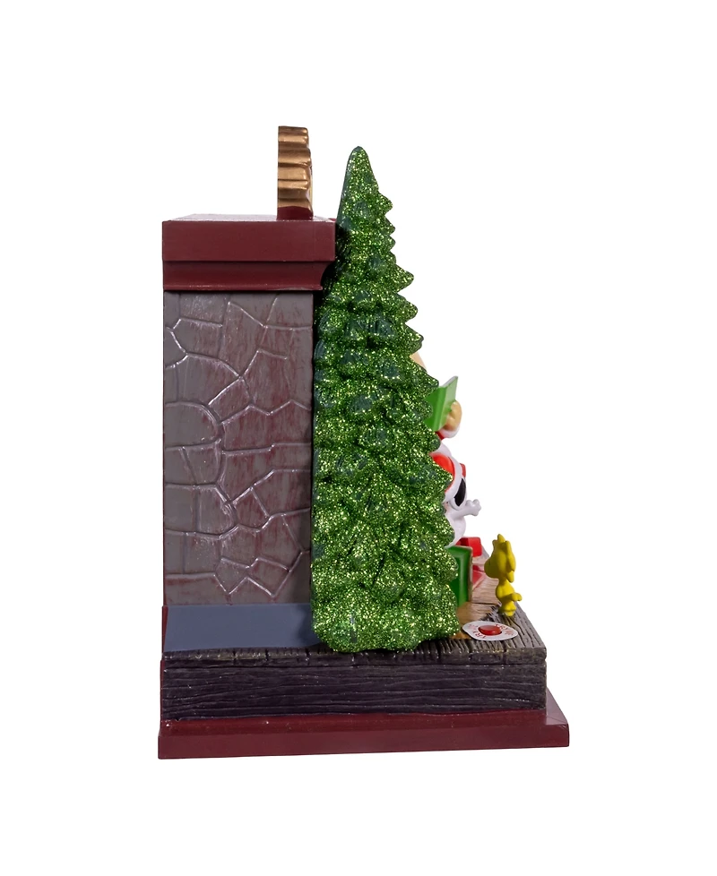 Kurt Adler Peanuts Battery-Operated Musical Fireplace Table Piece, 6 Inches