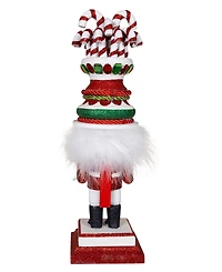 Kurt Adler 16-Inch Hollywood Candy Cane Hat with Drum Nutcracker