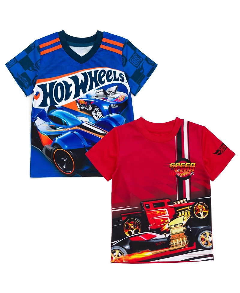Hot Wheels Toddler Boys 2 Pack Athletic T-Shirts