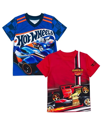 Hot Wheels Toddler Boys 2 Pack Athletic T-Shirts
