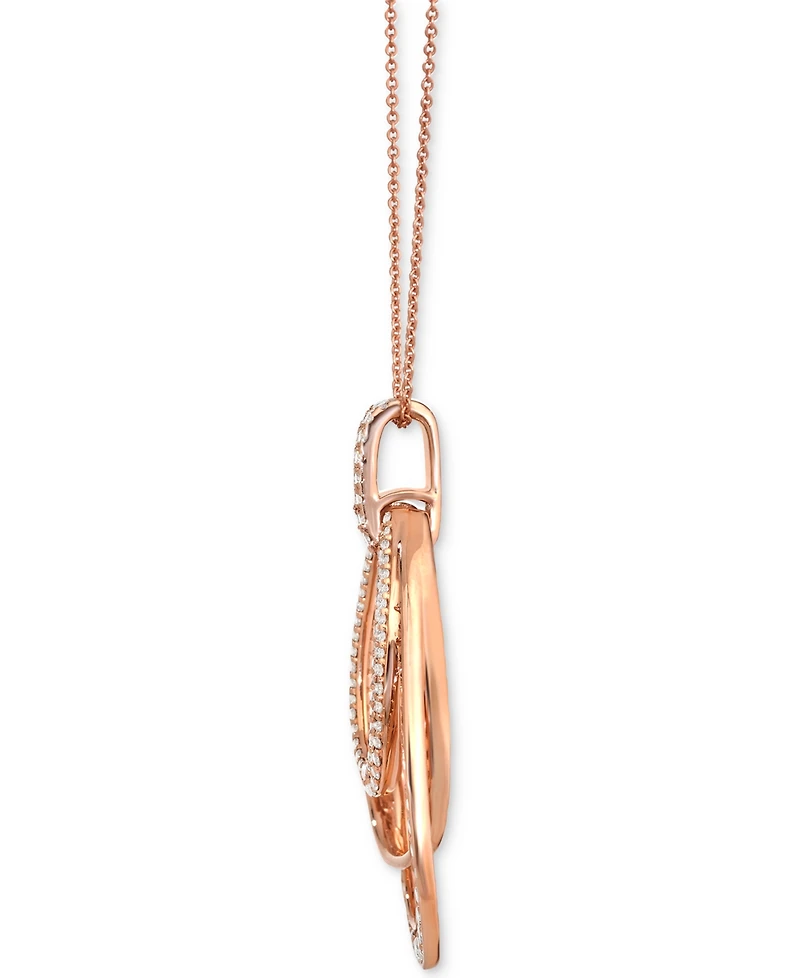Le Vian Nude Diamond Multi Layered Teardrop Orbital Adjustable 20" Pendant Necklace (1 ct. t.w.) in 14k Rose Gold