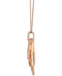 Le Vian Nude Diamond Multi Layered Teardrop Orbital Adjustable 20" Pendant Necklace (1 ct. t.w.) in 14k Rose Gold