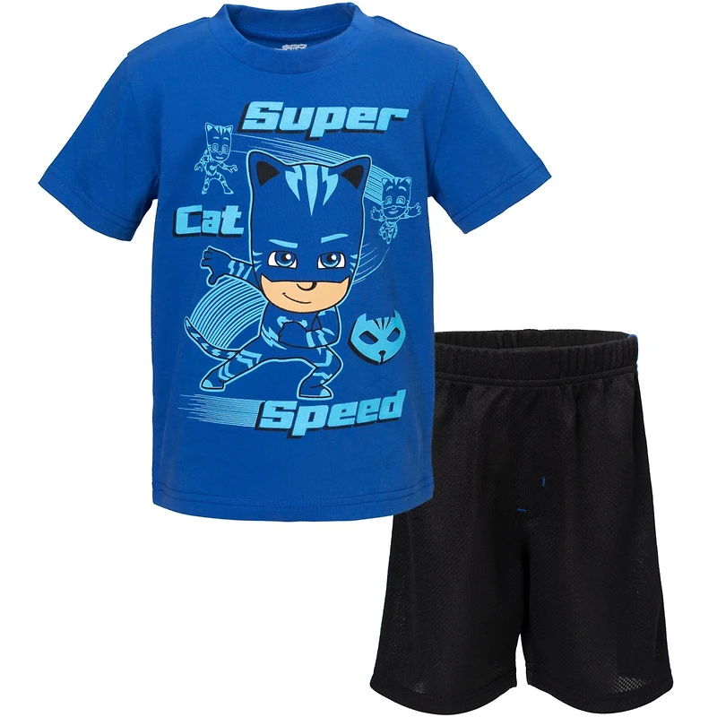 Pj Masks Little Boys T-Shirt and Mesh Shorts Outfit Set