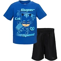 Pj Masks Little Boys T-Shirt and Mesh Shorts Outfit Set