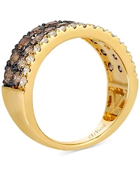Le Vian Chocolate Ombre Diamond Triple Row Ring (1-7/8 ct. t.w.) in 14k Gold