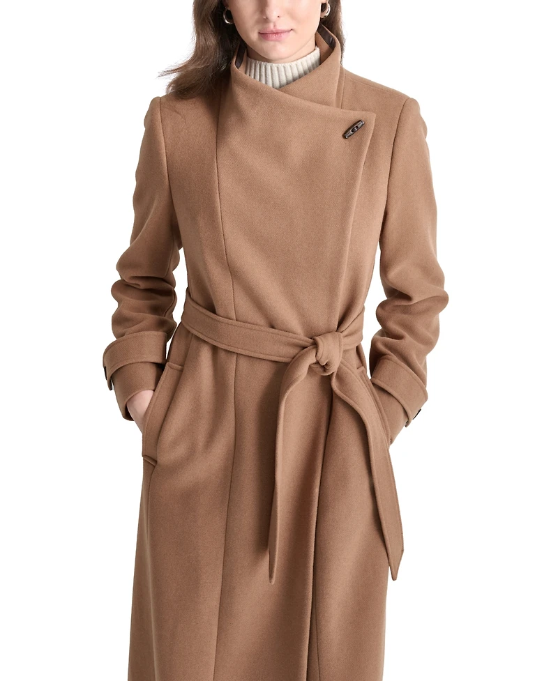 Dkny Women's Belted Wing-Collar Maxi Coat