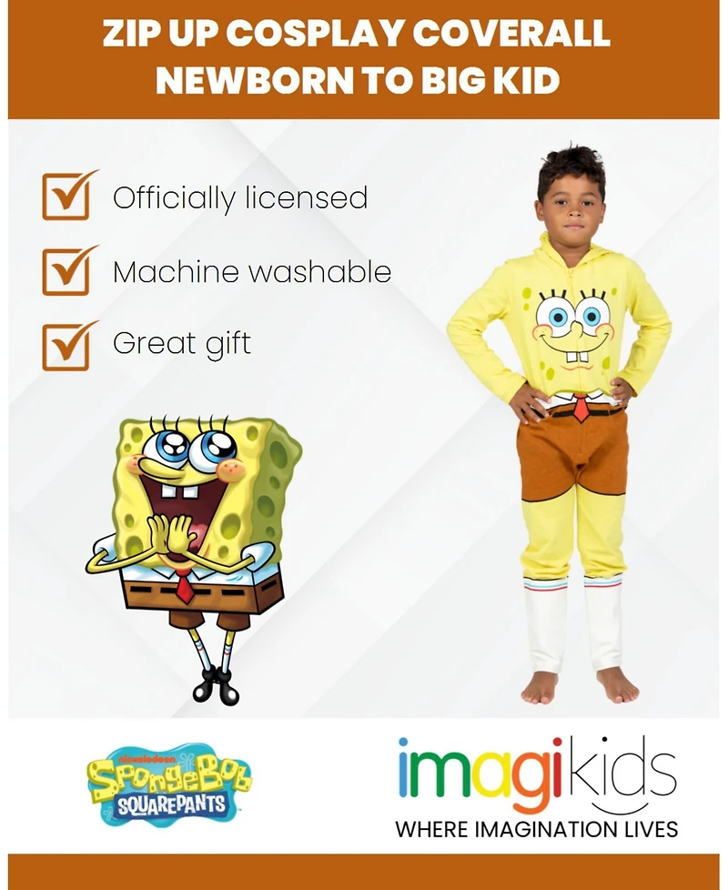 Nickelodeon Baby Boys SpongeBob SquarePants Patrick Zip Up Cosplay Costume Coverall to