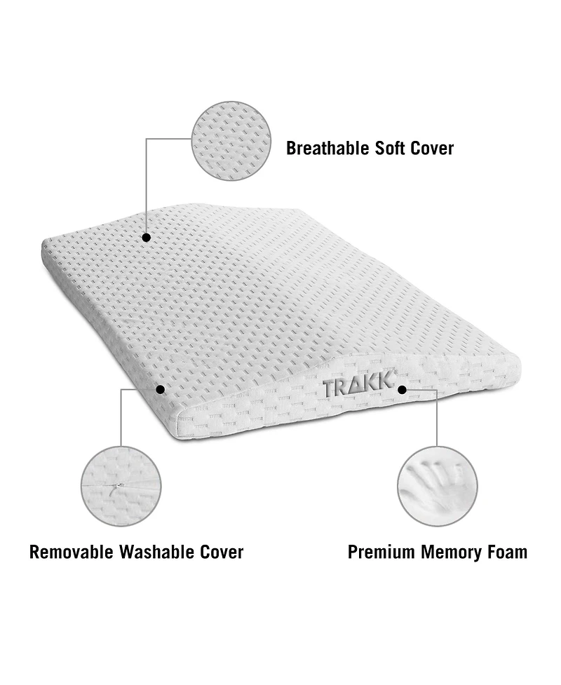 Trakk Lumbar Triangle Wedge Pillow - Back & Joint Pain Relief. It provides ideal spinal alignment
