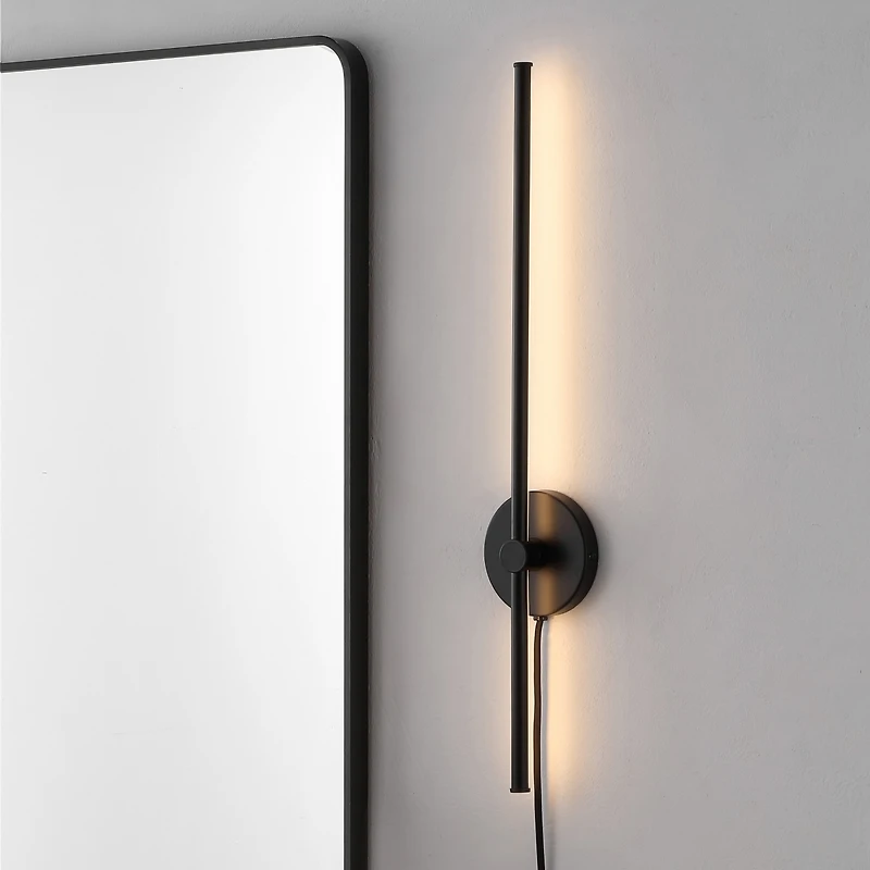 Jonathan Y Anton 27.25" 1-Light Modern Minimalist Iron Adjustable Bar Integrated Led Plug-In Sconce