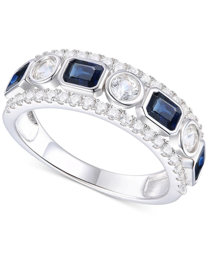 Emerald (3/4 ct. t.w.) & Diamond Band 14k Gold (Also Ruby Sapphire)