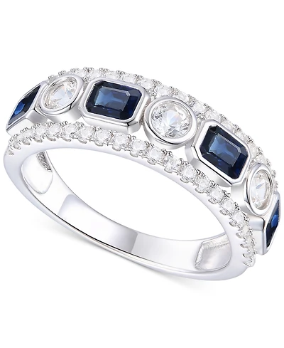 Emerald (3/4 ct. t.w.) & Diamond Band 14k Gold (Also Ruby Sapphire)