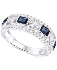 Emerald (3/4 ct. t.w.) & Diamond Band 14k Gold (Also Ruby Sapphire)