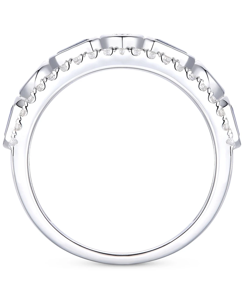 Emerald (3/4 ct. t.w.) & Diamond Band 14k Gold (Also Ruby Sapphire)