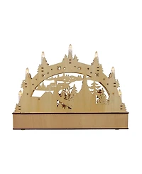 Kurt Adler 17.72-Inch Wooden Led Light-Up Christmas Village with Candle