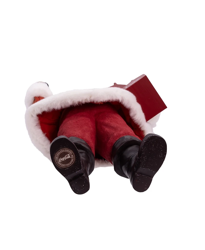 Kurt Adler 10.5-Inch Coca-Cola Santa Holding Two Six Packs Table Piece