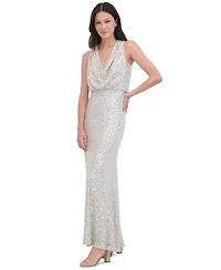 Eliza J Women's Sequined Cowlneck Gown