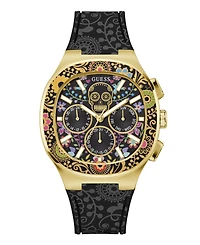 Guess Men's Multi-Function Black Silicone Watch 44mm