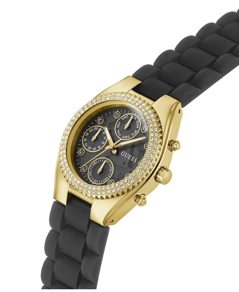 Guess Women's Multi-Function Black Silicone Watch 37mm