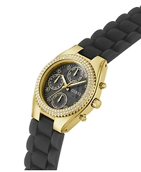 Guess Women's Multi-Function Black Silicone Watch 37mm