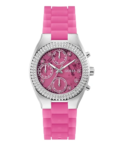 Guess Women's Multi-Function Pink Silicone Watch 37mm