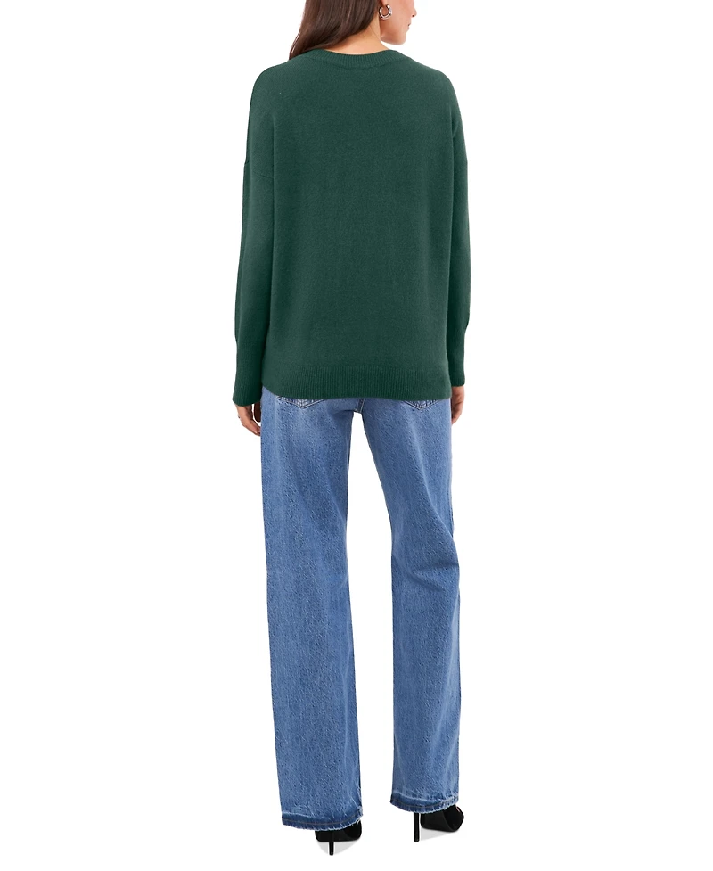 Vince Camuto Women's Cozy V-Neck Dropped-Shoulder Sweater