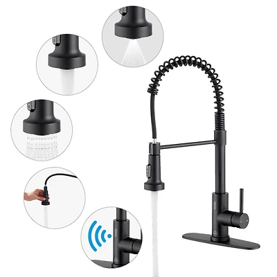 Casainc 1.8 Gpm Pull Down Touchless Sensor Single Handle Kitchen Faucet with Accessories
