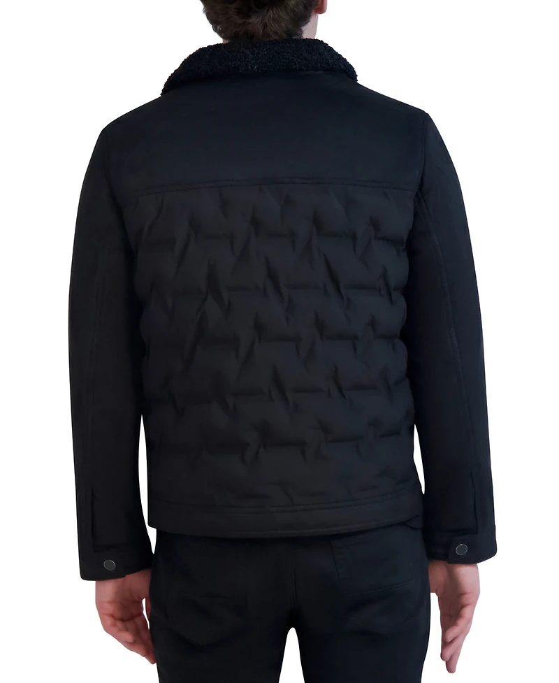 Karl Lagerfeld Men's Quilted Trucker Jacket