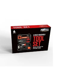 Pursonic 9 Piece Household Handy Solutions Tool Set for Everyday Tasks