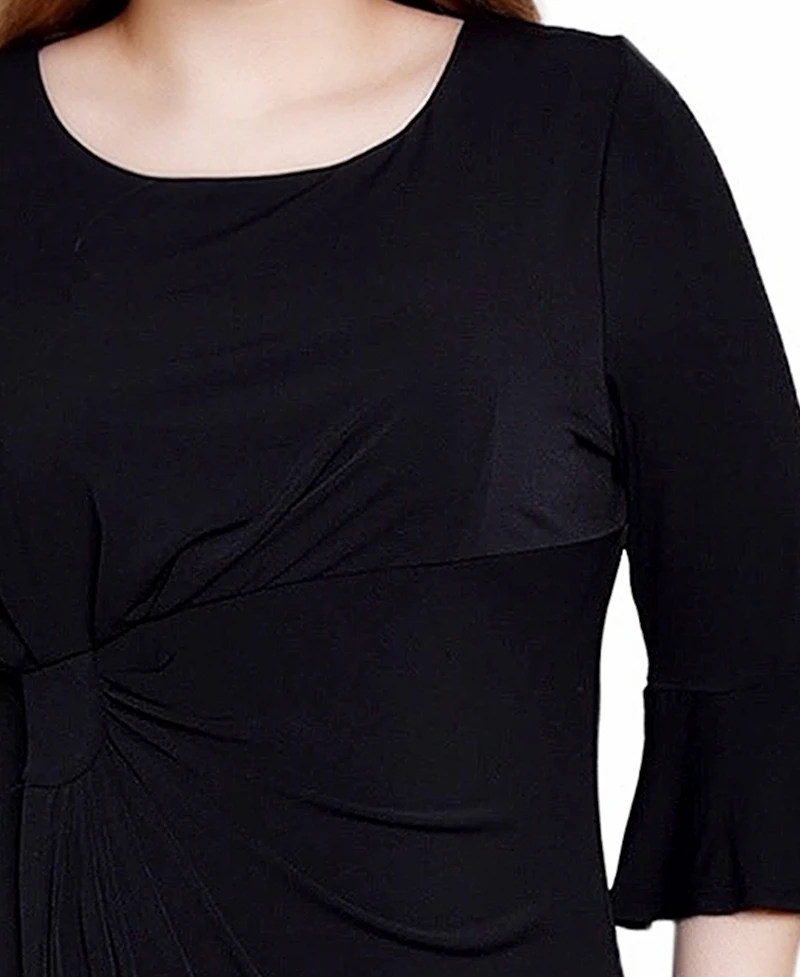 Ny Collection Petite 3/4 Length Trumpet Sleeve Dress
