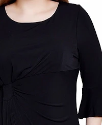 Ny Collection Petite 3/4 Length Trumpet Sleeve Dress