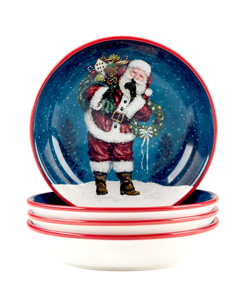 Certified International Santa's Secret Soup Bowls, Set of 4