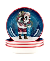Certified International Santa's Secret Soup Bowls, Set of 4