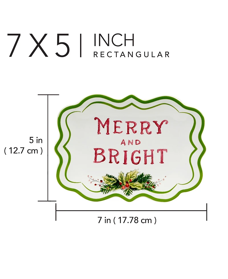 Certified International Snowman Greetings Canape Plates, Set of 4