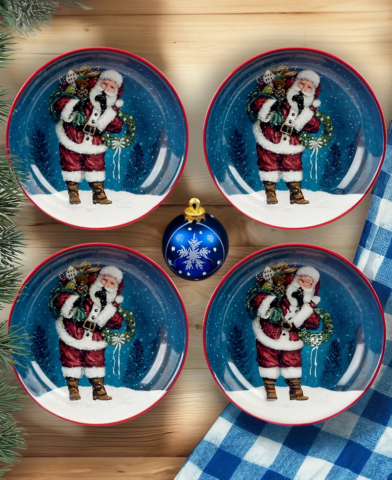 Certified International Santa's Secret Soup Bowls, Set of 4