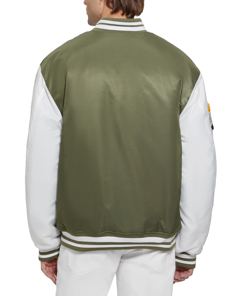 Guess Men's Tyler Varsity Bomber Jacket