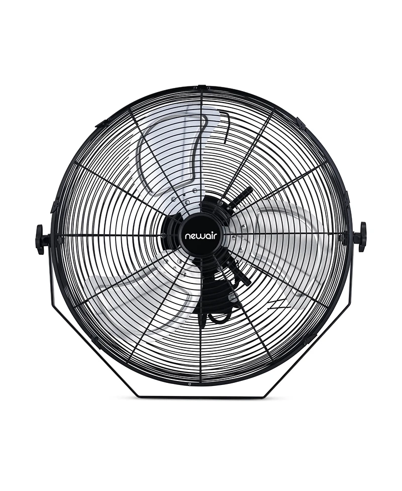 Newair 18" High Velocity Wall Mount Fan, Heavy Duty Waterproof Outdoor Fan, Adjustable Tilt and 3 Speeds up to 4012 Cfm, Pull Chain Switch | Wall Fan