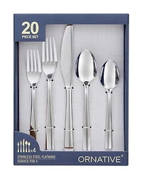 Ornative Lola Mirror 20 Piece Flatware Set, Service for 4