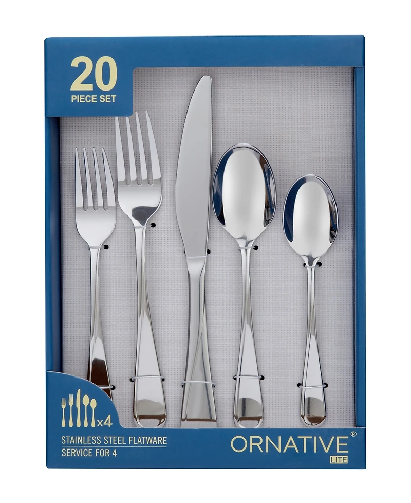 Ornative Noa Mirror 20 Piece Flatware Set, Service for 4