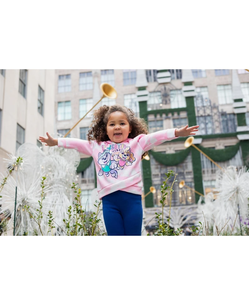 Paw Patrol Toddler Girls Pullover Crossover Fleece Hoodie and Leggings Outfit Set