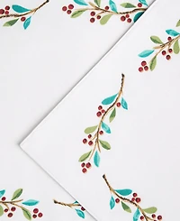 Fiesta Holly Sprig Holiday Border Placemat 13" x 18", Set of 4