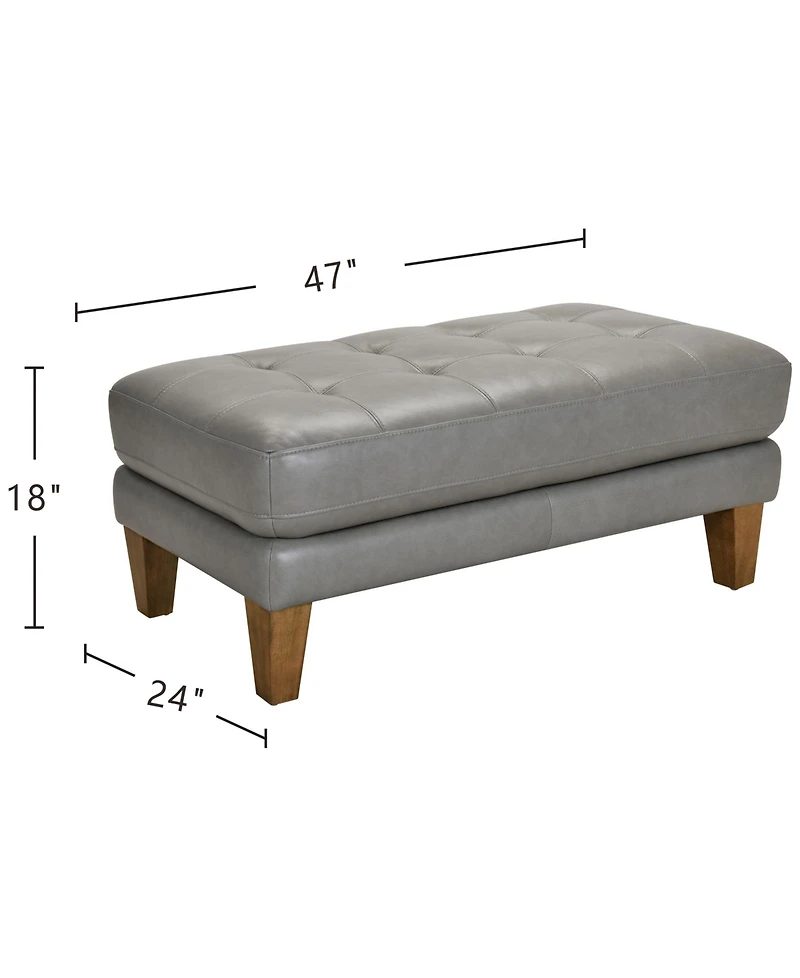 Niebee 47" Leather Cocktail Ottoman, Created for Macy's