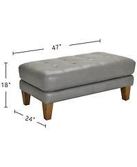 Niebee 47" Leather Cocktail Ottoman, Created for Macy's